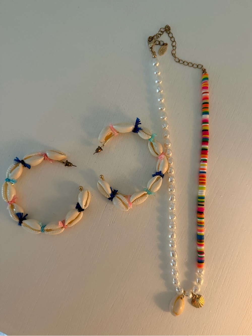 Bundle of Casa Clara Shell Hoop Earrings + 8 Other Reasons Poi Lariat Necklace